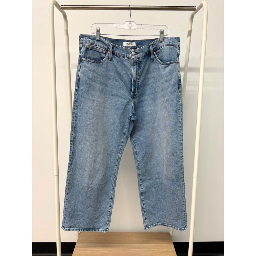 Madewell The Perfect Vintage Wide-Leg Crop Jean Light Wash Denim Size 33
